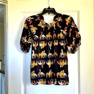 THML top w/gorgeous horse print size XS worn 1x like new. Smoke free home.